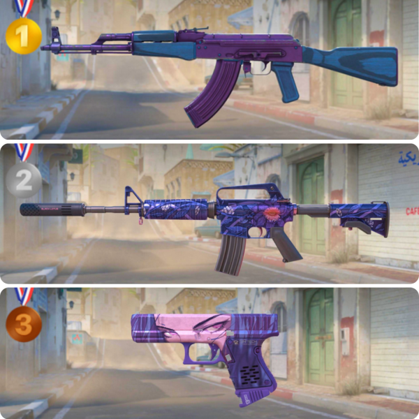 0322 PRÊMIO - COMBO 3 GANHADORES - AK | M4A1 | GLOCK